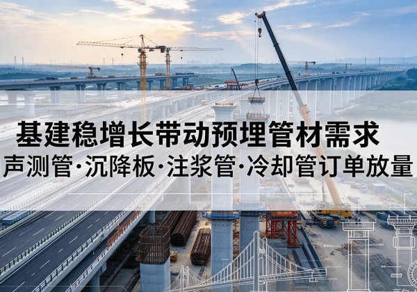 罗城基建稳增长带动预埋监测管材需求，声测管、沉降板、注浆管订单持续放量